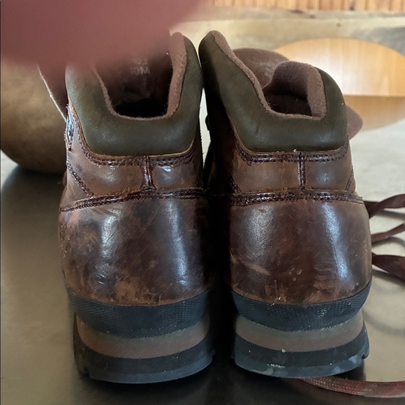 Timberland Boots Women 10M Brown Leather  Lace Up Boots s5310 Rugged Casual 6” - Picture 2 of 12